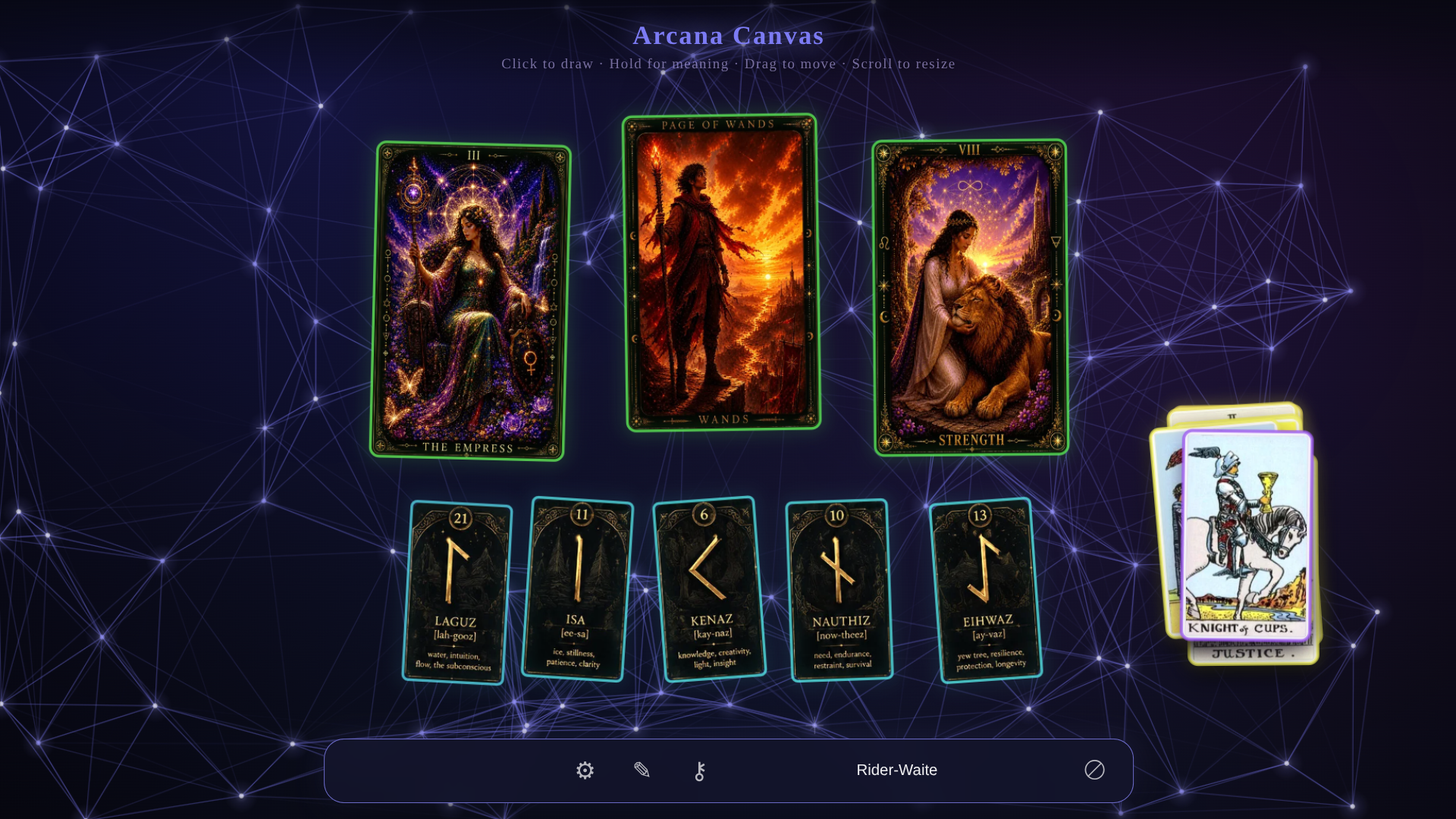 Arcana Canvas desktop workspace